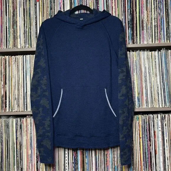 Lululemon Merino Wool Transit Hoodie in Heathered Deep Navy Size Size Large - Picture 3 of 11